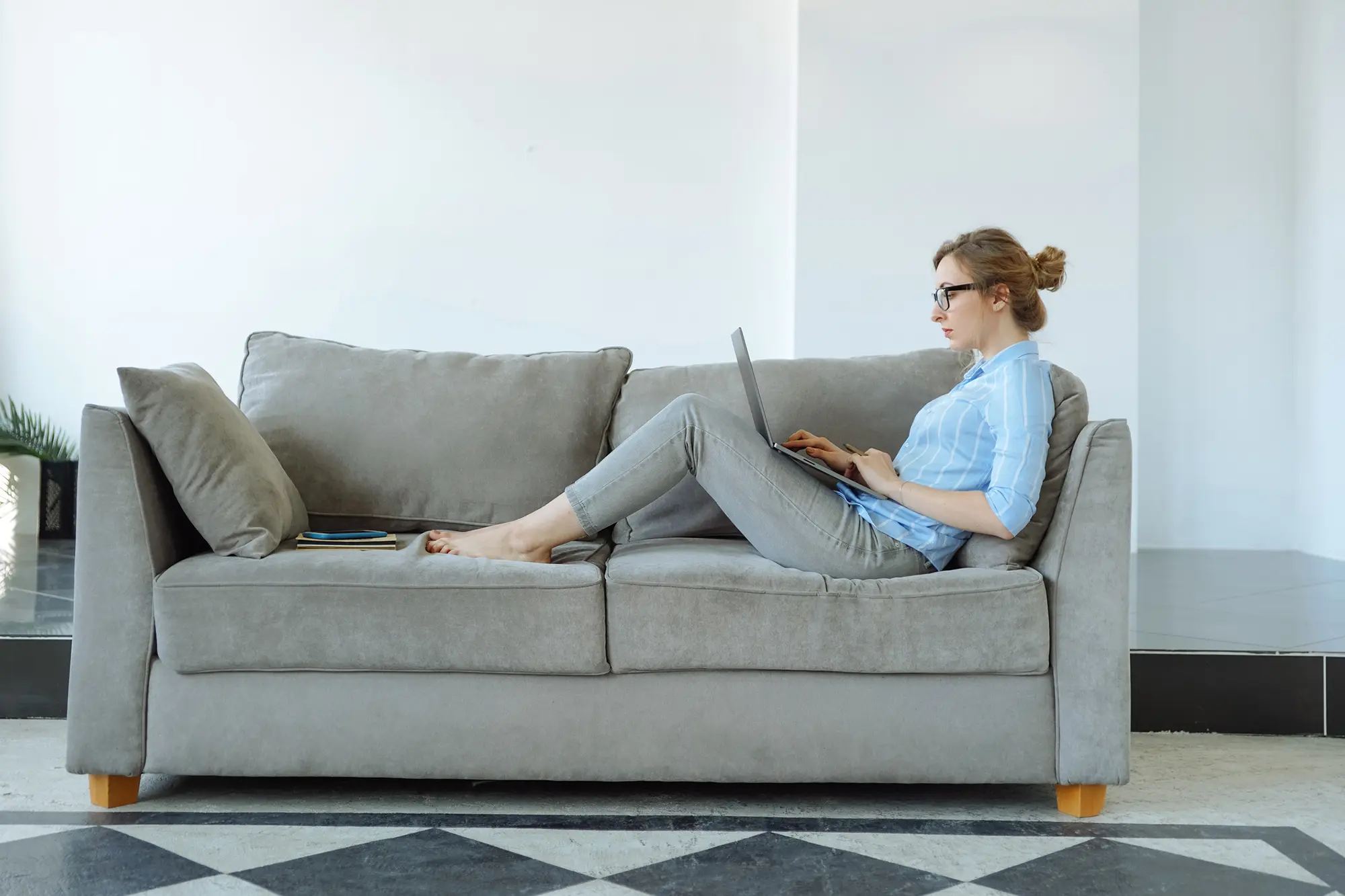 woman on couch